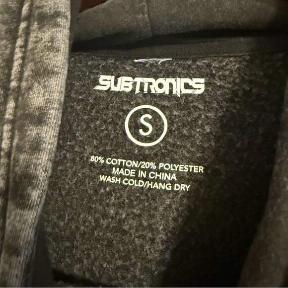 Subtronics Cyclops Rocks IV Charcoal Distressed Hoodie Size Small EDM - Picture 3 of 4